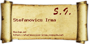 Stefanovics Irma névjegykártya